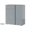 Commode de rangement gris graphite et verre gris