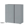 Commode de rangement gris graphite et verre gris