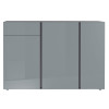 Buffet de séjour design gris graphite et verre gris