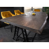Table en bois grisé 220 cm - Pied métal industriel
