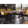 Table en bois grisé 220 cm - Pied métal industriel