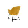 Chaise velours molletonnée design jaune-or