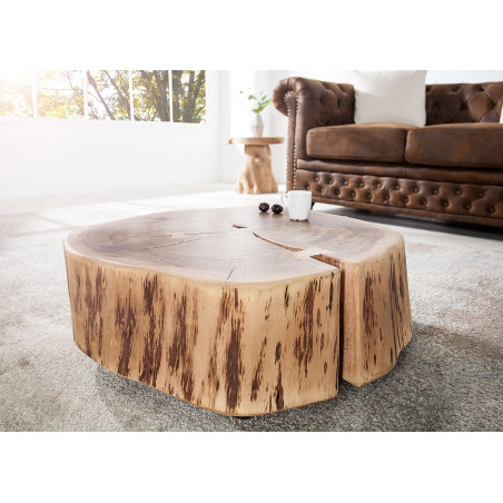 Table basse tronc d'arbre / Bois massif Acacia