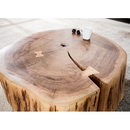 Table basse / tronc d'arbre massif Acacia