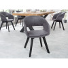 Chaise rétro vintage simili cuir gris