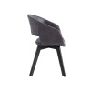 Chaise rétro vintage simili cuir gris