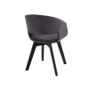 Chaise rétro vintage simili cuir gris