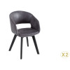 Chaise rétro vintage simili cuir gris