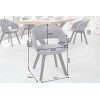 Chaise rétro vintage simili cuir gris