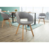 Chaise rétro vintage tissu gris clair