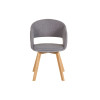 Chaise rétro vintage tissu gris clair