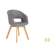 Chaise rétro vintage tissu gris clair
