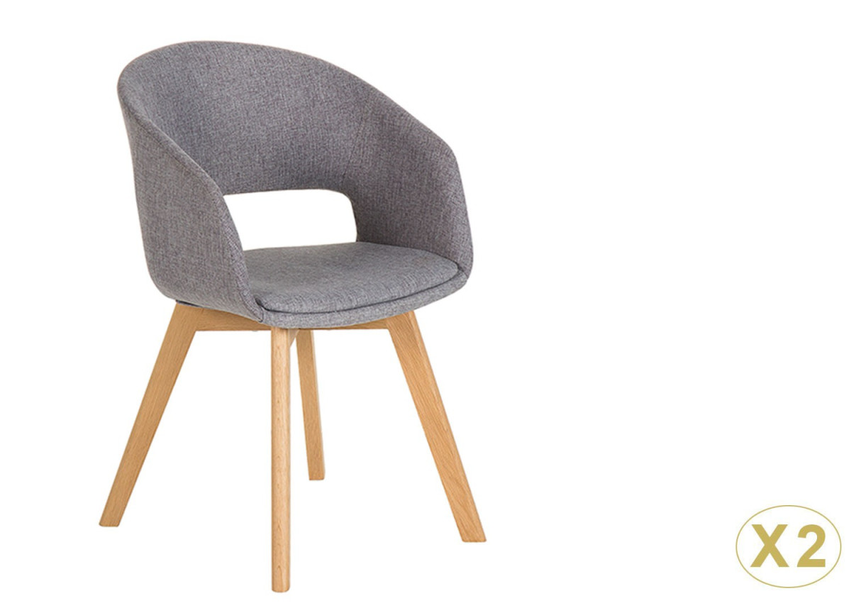 Chaise rétro vintage tissu gris clair