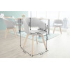 Chaise rétro vintage tissu gris clair
