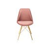 Chaise velours rose pieds métal doré