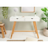 Console blanc laqué et bois pas cher