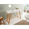 Console blanc laqué et bois pas cher