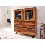 Buffet haut bois massif et métal