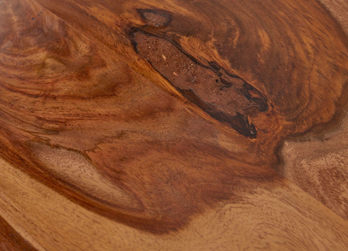 Table basse design bois massif et métal