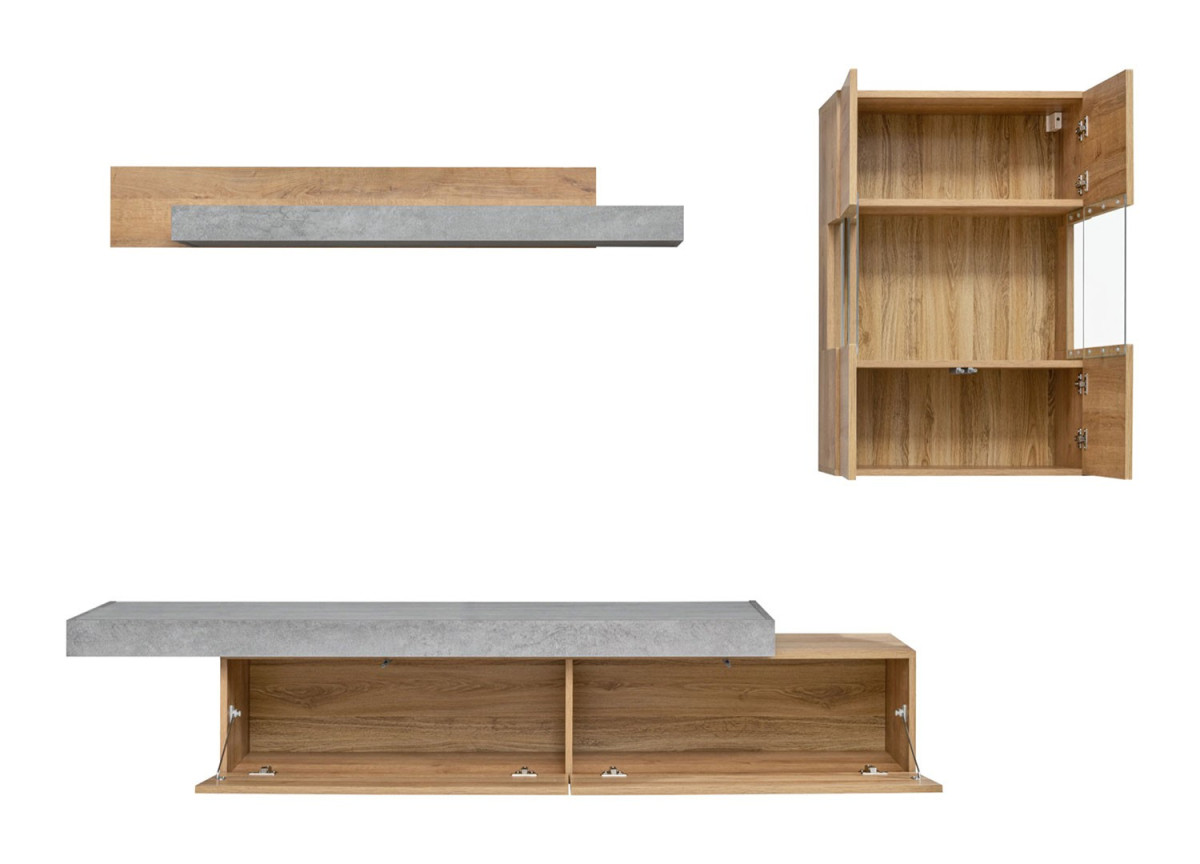 Meuble TV design - Vitrine & étagère murale