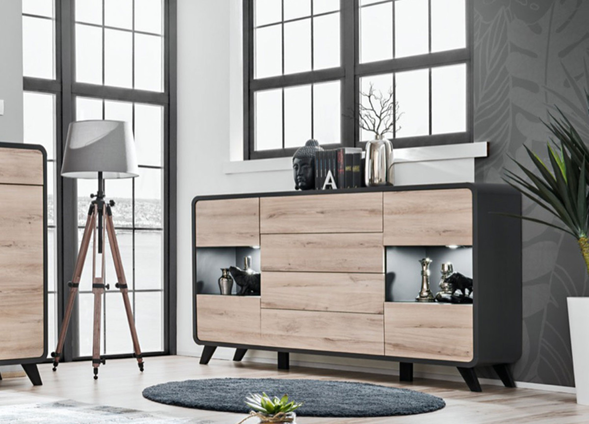 Buffet scandinave avec éclairage Led