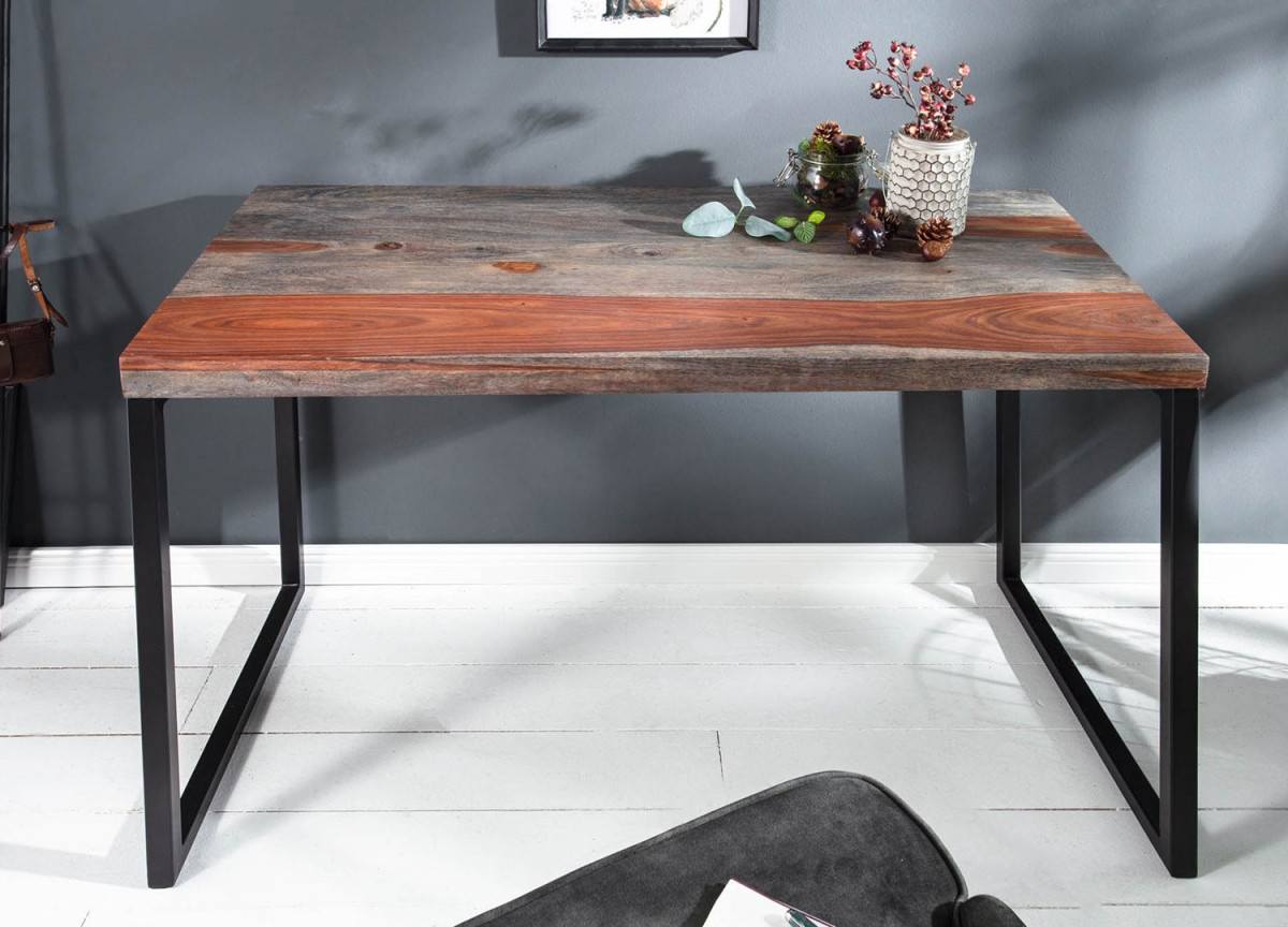 Table de bureau en bois massif de Sesham fumé