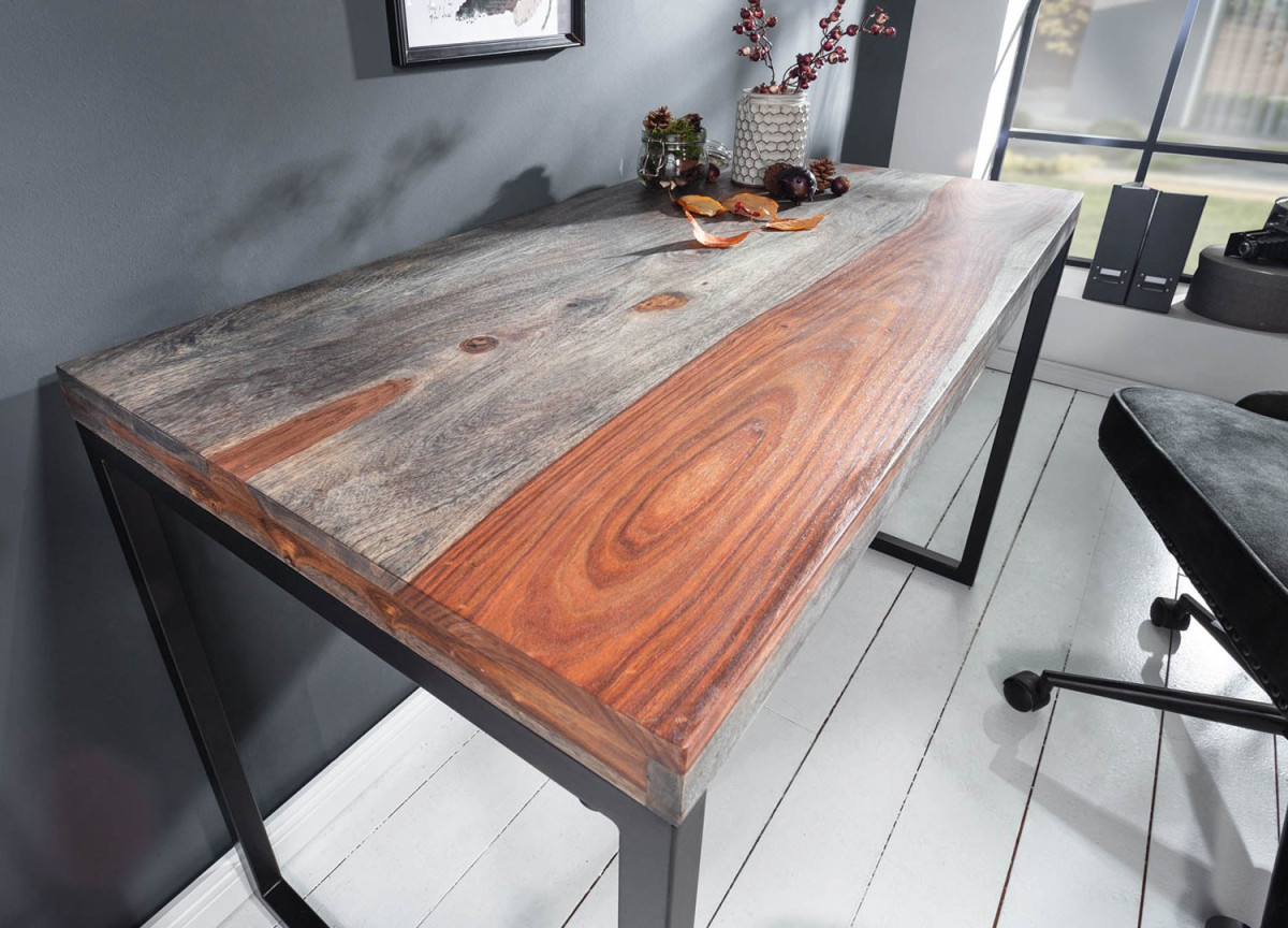 Bureau en bois et métal
