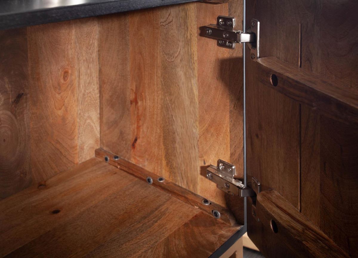 Meuble TV contemporain bois et métal