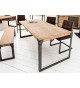 Table rectangulaire industrielle bois et métal