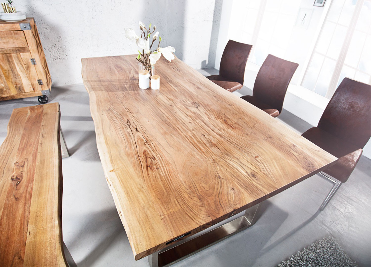 Table à manger industrielle en bois et métal Atelier - 8631