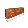 Buffet en bois d'acacia et déco doré