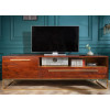Meuble TV en bois d'acacia et déco doré
