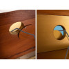 Meuble TV en bois d'acacia et déco doré