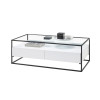 Table basse blanche et verre