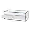 Table basse blanche et verre