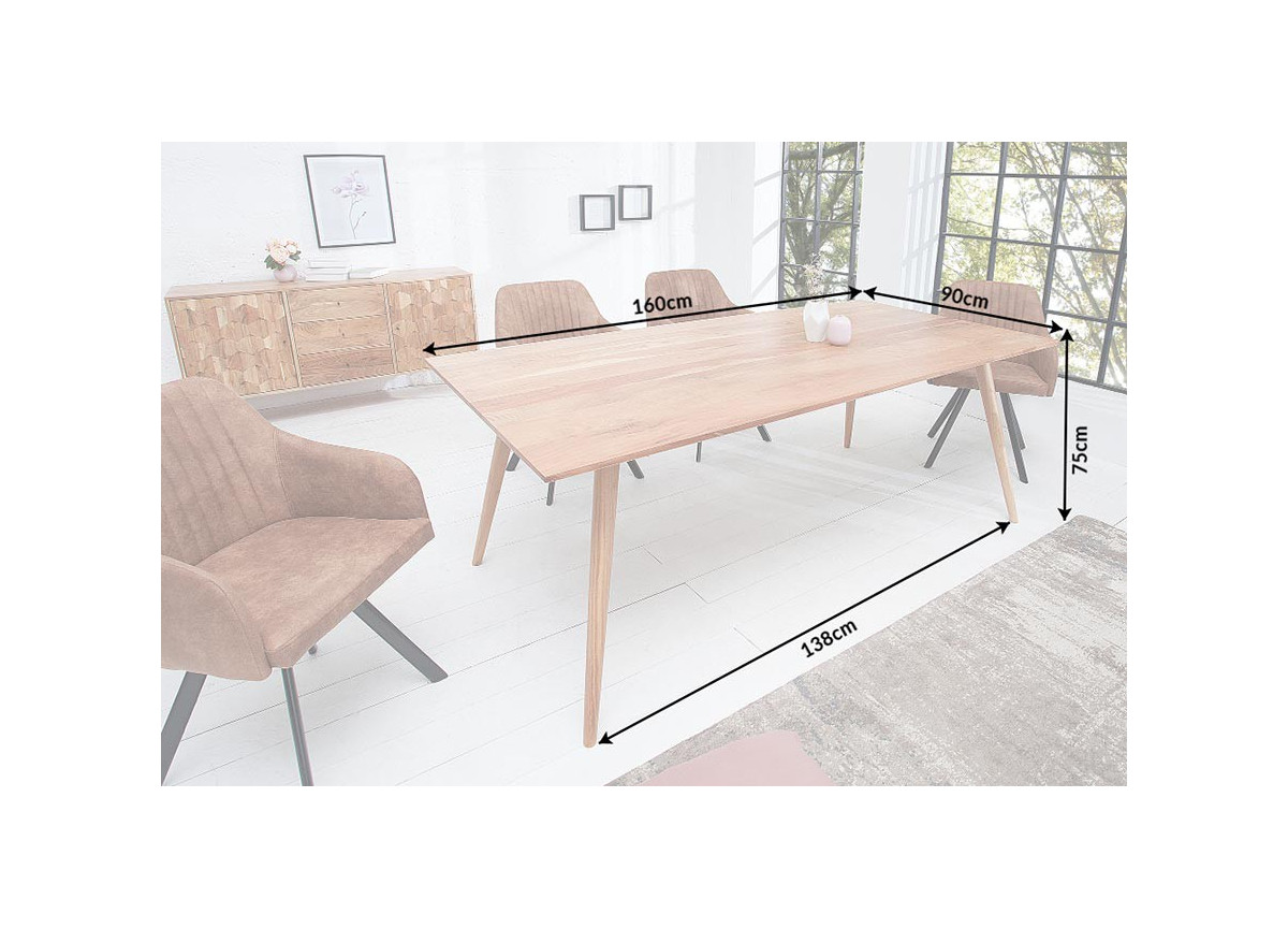 Table de Repas Scandinave en Bois d'Acacia