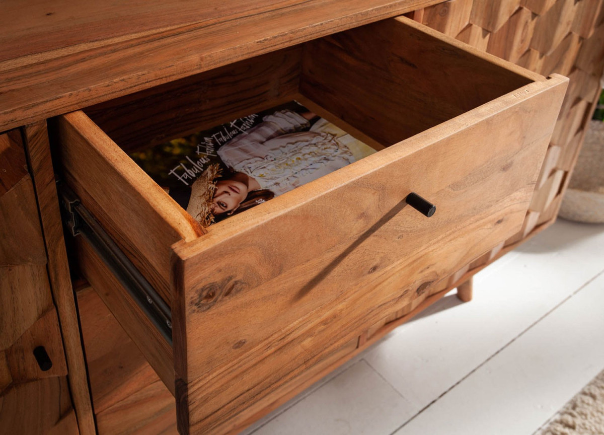 Buffet Scandinave en Bois Effet Marqueterie