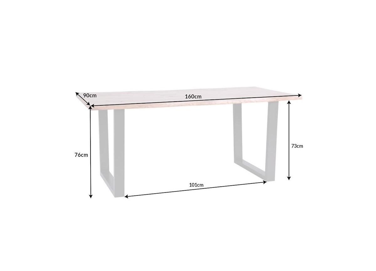 Table de repas Chêne et Métal 160 cm