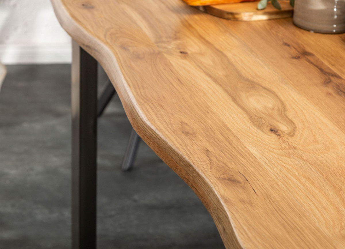 Table de repas Chêne et Métal 160 cm