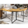 Bureau d'angle bois et métal 2 tiroirs pas cher