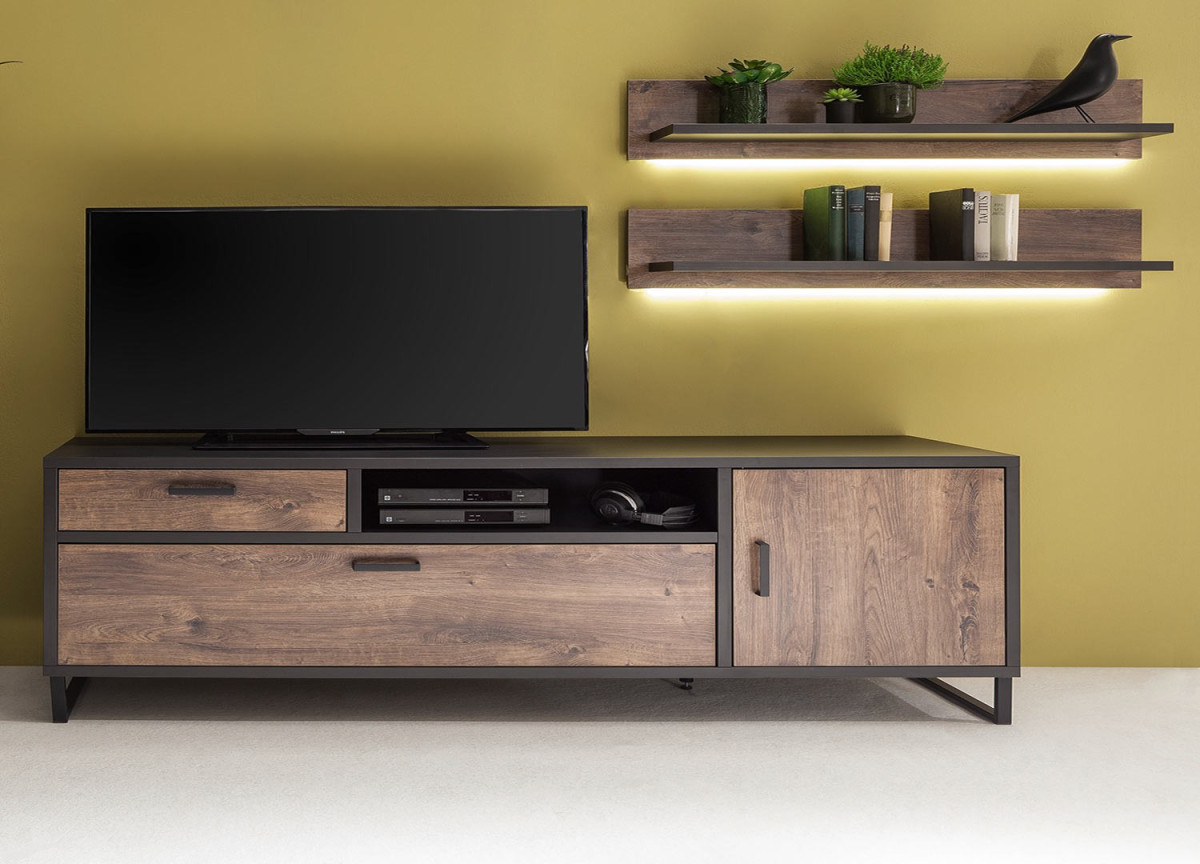 Meuble TV design bois et métal