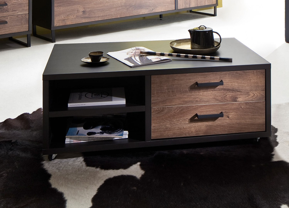 Table basse design bois et métal