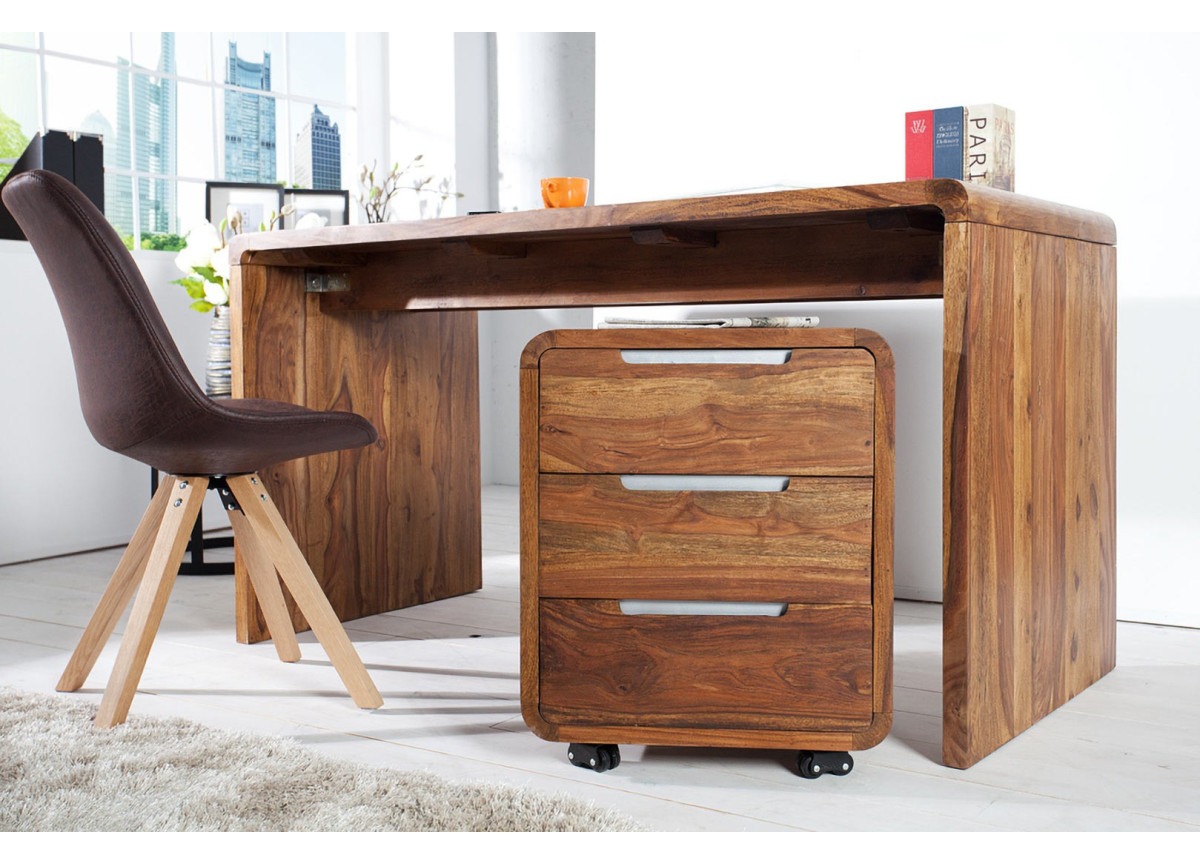 Bureau design en bois avec tiroirs