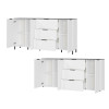 Buffet Blanc- Gris effet marbre 3P 3T