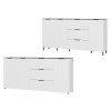 Buffet Blanc- Gris effet marbre 3P 3T