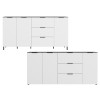 Buffet Blanc- Gris effet marbre 3P 3T
