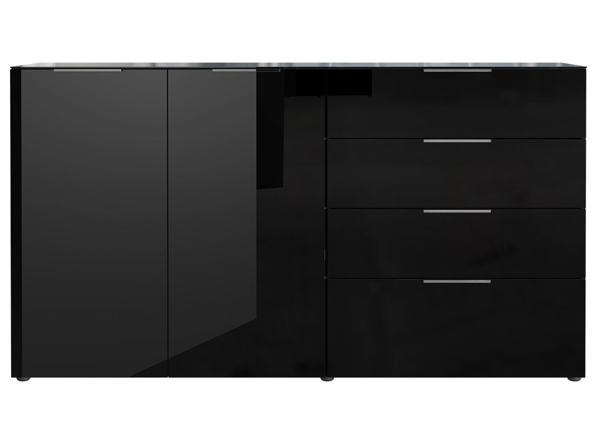 Grand buffet noir - Verre noir 2P 4T