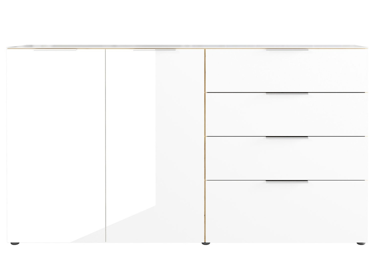Grand buffet bois - Verre blanc 2P 4T