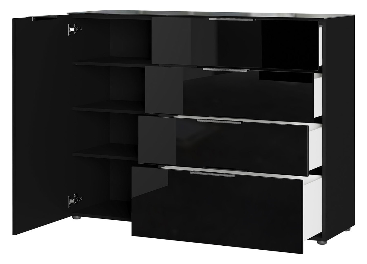 Petit buffet noir - Verre noir 1P 4T
