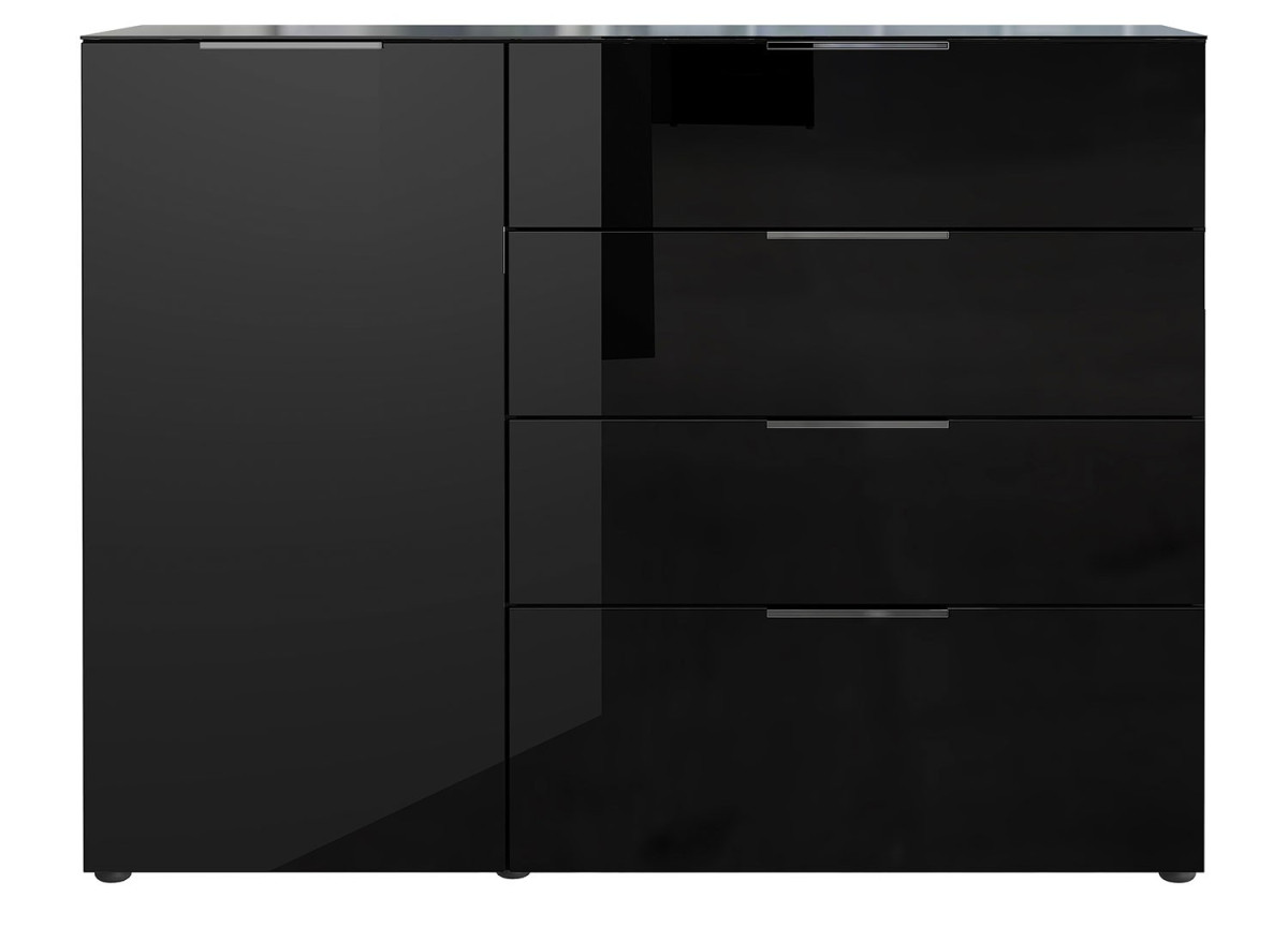 Petit buffet noir - Verre noir 1P 4T